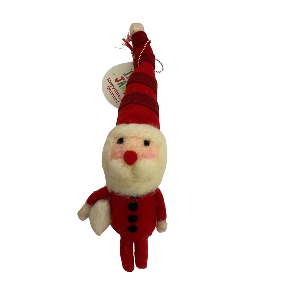 Demdaco Jingle Jam Felted Red and White Santa Ornament  9 inches Tags